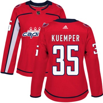 Adidas Washington Capitals Women's Darcy Kuemper Authentic Red Home NHL Jersey