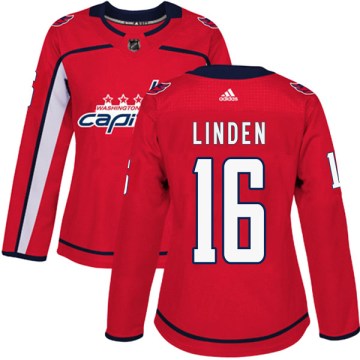 Adidas Washington Capitals Women's Trevor Linden Authentic Red Home NHL Jersey