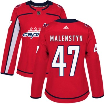 Adidas Washington Capitals Women's Beck Malenstyn Authentic Red Home NHL Jersey