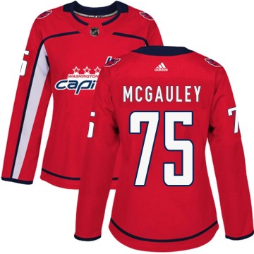 Adidas Washington Capitals Women's Tim McGauley Authentic Red Home NHL Jersey