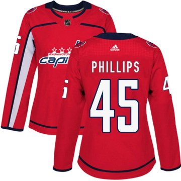Adidas Washington Capitals Women's Matthew Phillips Authentic Red Home NHL Jersey