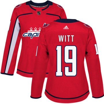 Adidas Washington Capitals Women's Brendan Witt Authentic Red Home NHL Jersey