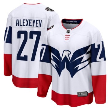 Fanatics Branded Washington Capitals Youth Alexander Alexeyev Breakaway White 2023 Stadium Series NHL Jersey