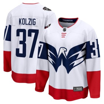 Fanatics Branded Washington Capitals Youth Olaf Kolzig Breakaway White 2023 Stadium Series NHL Jersey
