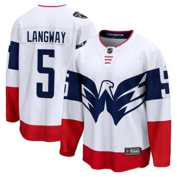 Fanatics Branded Washington Capitals Youth Rod Langway Breakaway White 2023 Stadium Series NHL Jersey