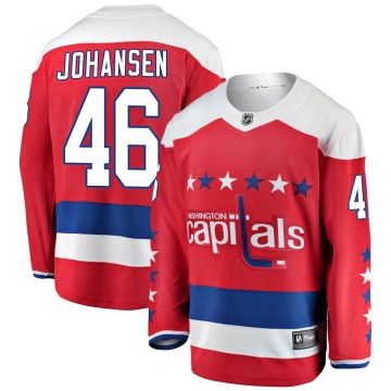 Fanatics Branded Washington Capitals Men's Lucas Johansen Breakaway Red Alternate NHL Jersey