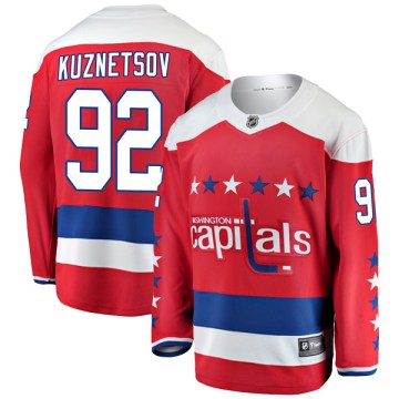 Fanatics Branded Washington Capitals Men's Evgeny Kuznetsov Breakaway Red Alternate NHL Jersey