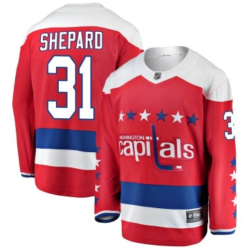 Fanatics Branded Washington Capitals Men's Hunter Shepard Breakaway Red Alternate NHL Jersey