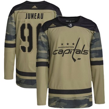 Adidas Washington Capitals Youth Joe Juneau Authentic Camo Military Appreciation Practice NHL Jersey