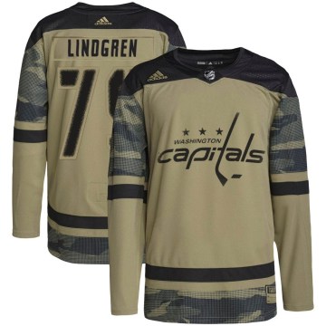Adidas Washington Capitals Youth Charlie Lindgren Authentic Camo Military Appreciation Practice NHL Jersey