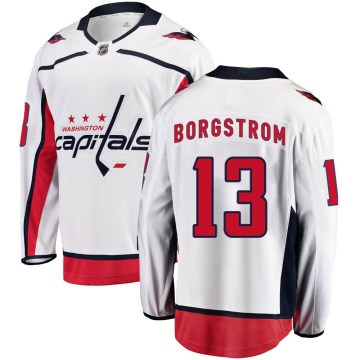 Fanatics Branded Washington Capitals Men's Henrik Borgstrom Breakaway White Away NHL Jersey