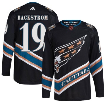 Adidas Washington Capitals Men's Nicklas Backstrom Authentic Black Reverse Retro 2.0 NHL Jersey