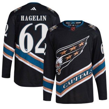 Adidas Washington Capitals Men's Carl Hagelin Authentic Black Reverse Retro 2.0 NHL Jersey