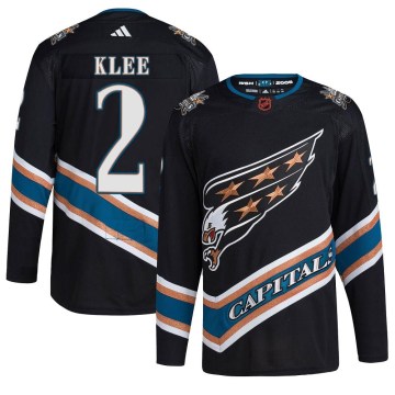 Adidas Washington Capitals Men's Ken Klee Authentic Black Reverse Retro 2.0 NHL Jersey