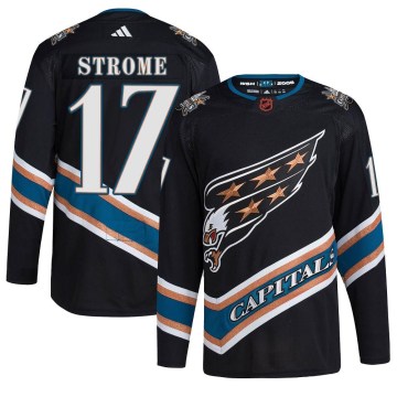Adidas Washington Capitals Men's Dylan Strome Authentic Black Reverse Retro 2.0 NHL Jersey