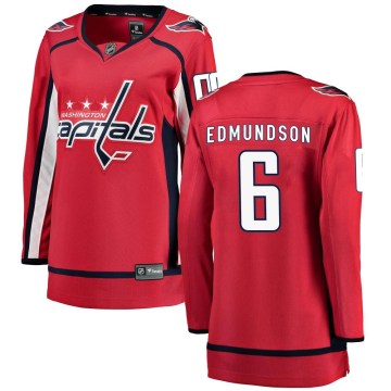Fanatics Branded Washington Capitals Women's Joel Edmundson Breakaway Red Home NHL Jersey