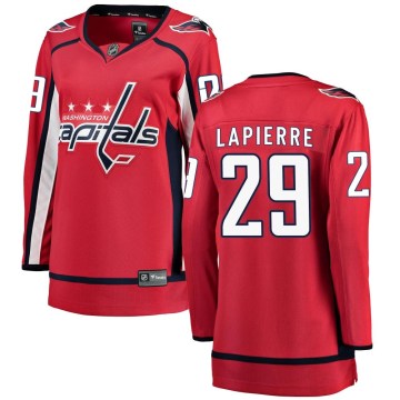 Fanatics Branded Washington Capitals Women's Hendrix Lapierre Breakaway Red Home NHL Jersey