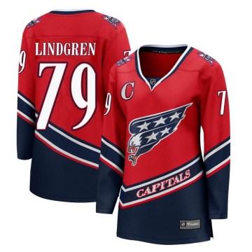 Fanatics Branded Washington Capitals Women's Charlie Lindgren Breakaway Red 2020/21 Special Edition NHL Jersey