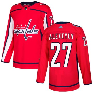 Adidas Washington Capitals Men's Alexander Alexeyev Authentic Red Home NHL Jersey