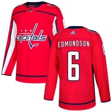 Adidas Washington Capitals Men's Joel Edmundson Authentic Red Home NHL Jersey