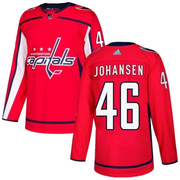 Adidas Washington Capitals Men's Lucas Johansen Authentic Red Home NHL Jersey