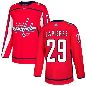 Adidas Washington Capitals Men's Hendrix Lapierre Authentic Red Home NHL Jersey