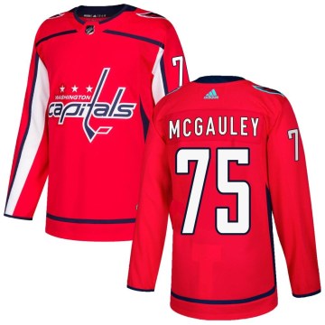 Adidas Washington Capitals Men's Tim McGauley Authentic Red Home NHL Jersey