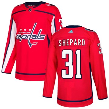 Adidas Washington Capitals Men's Hunter Shepard Authentic Red Home NHL Jersey