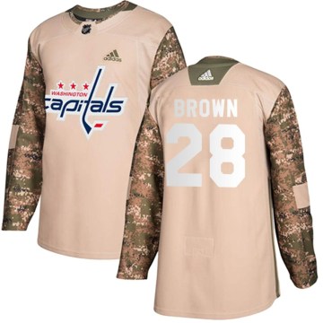 Adidas Washington Capitals Youth Connor Brown Authentic Brown Camo Veterans Day Practice NHL Jersey
