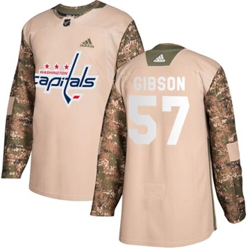 Adidas Washington Capitals Youth Mitchell Gibson Authentic Camo Veterans Day Practice NHL Jersey