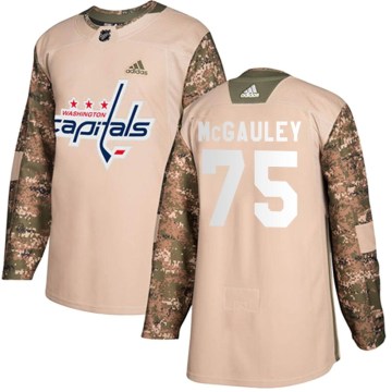 Adidas Washington Capitals Youth Tim McGauley Authentic Camo Veterans Day Practice NHL Jersey