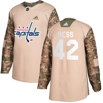 Adidas Washington Capitals Youth Aaron Ness Authentic Camo Veterans Day Practice NHL Jersey