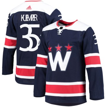 Adidas Washington Capitals Youth Darcy Kuemper Authentic Navy 2020/21 Alternate Primegreen Pro NHL Jersey
