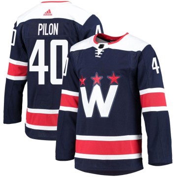 Adidas Washington Capitals Youth Garrett Pilon Authentic Navy 2020/21 Alternate Primegreen Pro NHL Jersey