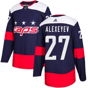 Adidas Washington Capitals Men's Alexander Alexeyev Authentic Navy Blue 2018 Stadium Series NHL Jersey