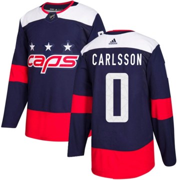 Adidas Washington Capitals Men's Gabriel Carlsson Authentic Navy Blue 2018 Stadium Series NHL Jersey