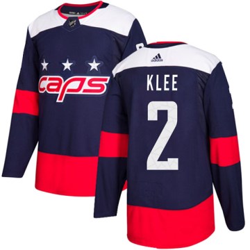 Adidas Washington Capitals Men's Ken Klee Authentic Navy Blue 2018 Stadium Series NHL Jersey