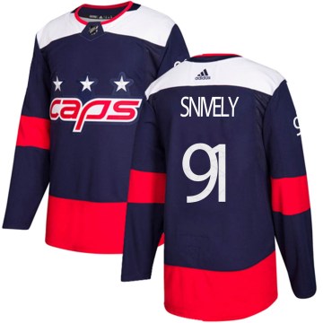 Adidas Washington Capitals Men's Joe Snively Authentic Navy Blue 2018 Stadium Series NHL Jersey