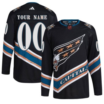 Adidas Washington Capitals Youth Custom Authentic Black Custom Reverse Retro 2.0 NHL Jersey