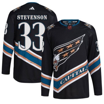 Adidas Washington Capitals Youth Clay Stevenson Authentic Black Reverse Retro 2.0 NHL Jersey