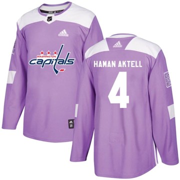 Adidas Washington Capitals Men's Hardy Haman Aktell Authentic Purple Fights Cancer Practice NHL Jersey
