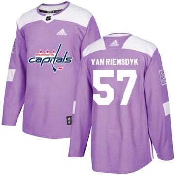 Adidas Washington Capitals Men's Trevor van Riemsdyk Authentic Purple Fights Cancer Practice NHL Jersey