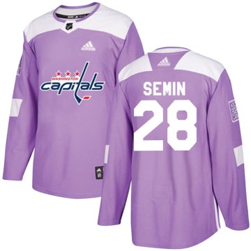 Adidas Washington Capitals Men's Alexander Semin Authentic Purple Fights Cancer Practice NHL Jersey