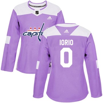 Adidas Washington Capitals Women's Vincent Iorio Authentic Purple Fights Cancer Practice NHL Jersey