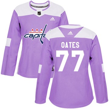 Adidas Washington Capitals Women's Adam Oates Authentic Purple Fights Cancer Practice NHL Jersey