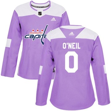 Adidas Washington Capitals Women's Kevin O'Neil Authentic Purple Fights Cancer Practice NHL Jersey