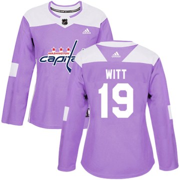 Adidas Washington Capitals Women's Brendan Witt Authentic Purple Fights Cancer Practice NHL Jersey
