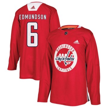 Adidas Washington Capitals Youth Joel Edmundson Authentic Red Practice NHL Jersey