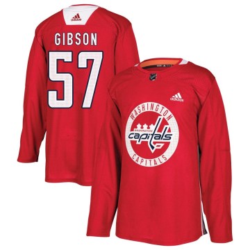 Adidas Washington Capitals Youth Mitchell Gibson Authentic Red Practice NHL Jersey