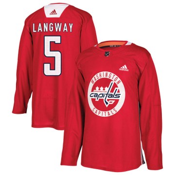 Adidas Washington Capitals Youth Rod Langway Authentic Red Practice NHL Jersey